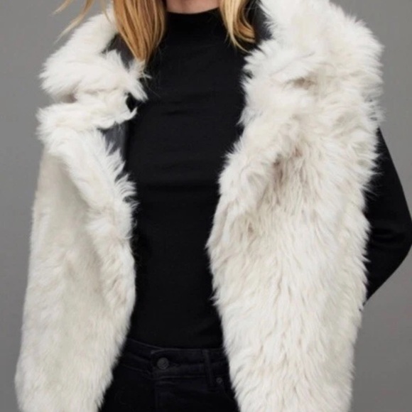 ALLSAINTS Luna 4 in 1 Shearling-Vest Leather Biker Jacket U.S. Sz. 12 - NWT - Picture 5 of 16